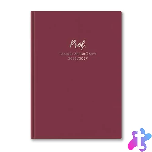 Tanári zsebkönyv, 2026/2027 tanév, A5, heti, TOPTIMER, málna