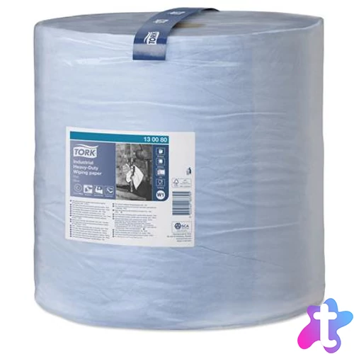 Törlőpapír, tekercses, 39 cm átmérő, W1 rendszer, 3 rétegű, TORK "Nagy teljesítményű", kék