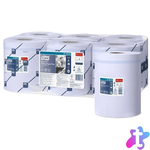 Törlőpapír, tekercses, 18,5 cm átmérő, M4 rendszer, 2 rétegű, Advanced, TORK "Reflex plusz", kék