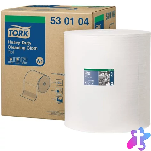 Tisztítókendő, nagy teljesítményű, tekercses, 1 rétegű, 710 lap, W1 rendszer, TORK, fehér