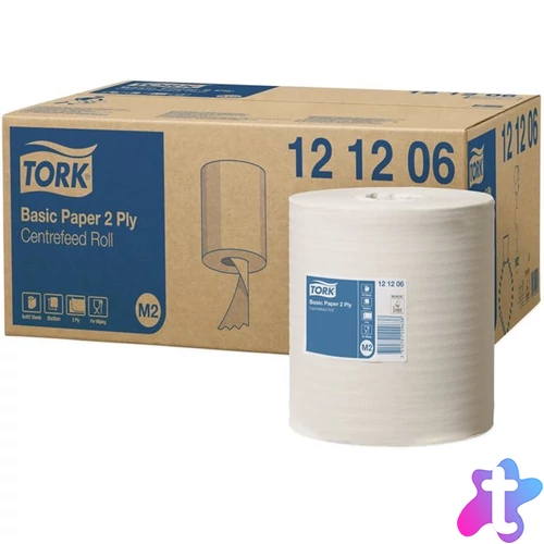Kéztörlő, tekercses, belsőmag-adagolás, 2 rétegű, M2 rendszer, Universal, TORK, fehér