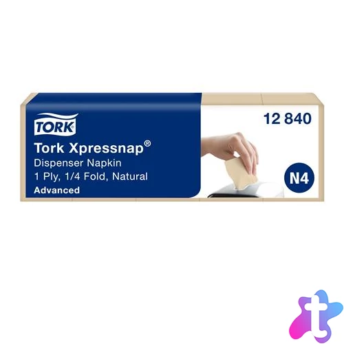 Szalvéta, adagolós, 1 rétegű, 21,3x33 cm, N4 rendszer, Advanced, TORK "Xpressnap", natúr