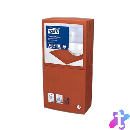Szalvéta, 1/4 hajtogatott, 2 rétegű, 33x33 cm, Advanced, TORK "Lunch", terrakotta
