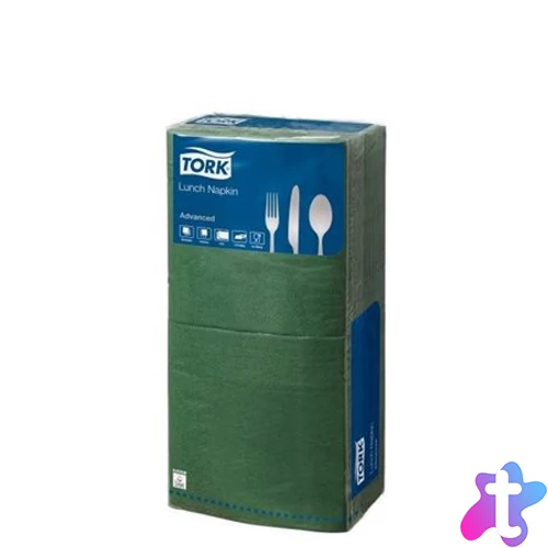 Szalvéta, 1/4 hajtogatott, 2 rétegű, 33x33 cm, Advanced, TORK "Lunch", sötétzöld