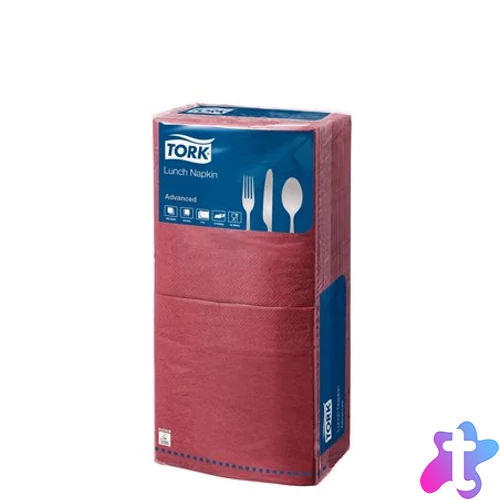 Szalvéta, 1/4 hajtogatott, 2 rétegű, 33x33 cm, Advanced, TORK "Lunch", bordó