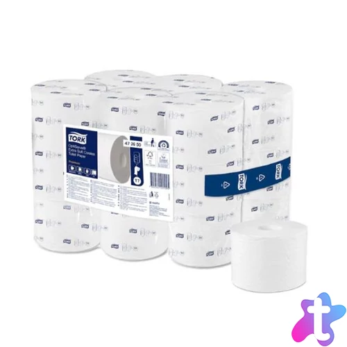 Toalettpapír, belsőmag nélküli, T7 rendszer, 3 rétegű, 13,1 cm átmérő, Premium, TORK "OptiServe", fehér
