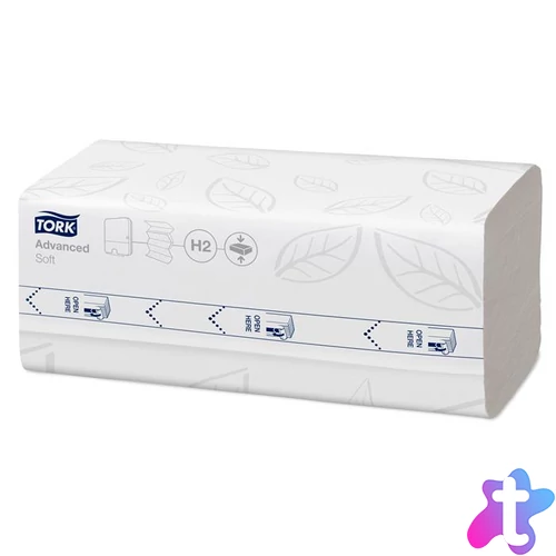 Kéztörlő, tömörített, Interfold, 2 réteg, 200 lap, H2 rendszer, Advanced, TORK "Xpress Soft Multifold", fehér