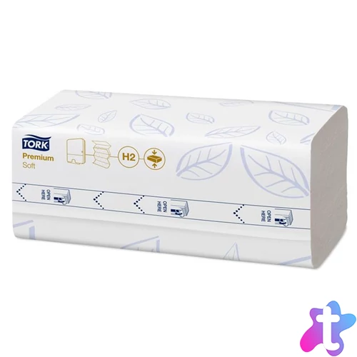 Kéztörlő, tömörített, Interfold, 2 réteg, 170 lap, H2 rendszer, Premium, TORK "Xpress Soft Multifold", fehér