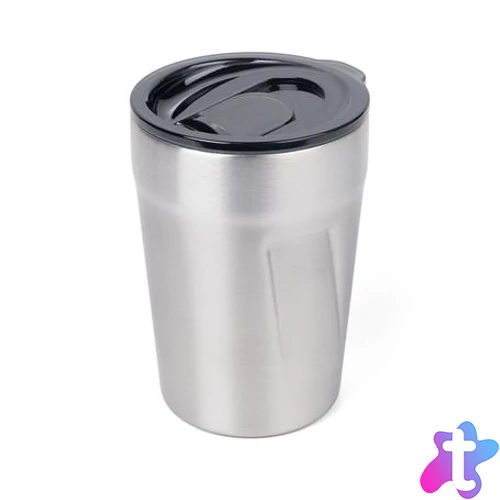 Termoszbögre, 300 ml, rozsdamentes acél, TROIKA "Cup-uccino", ezüst