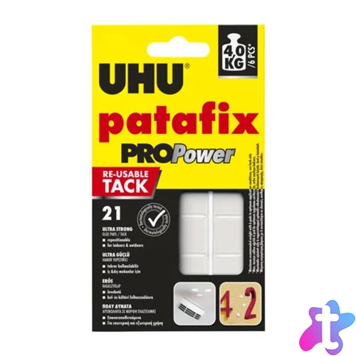 Gyurmaragasztó, 21 kocka/csomag, UHU "Patafix Pro Power"