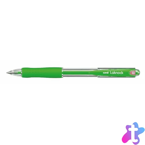 Golyóstoll, 0,3 mm, nyomógombos, UNI "SN-100 Laknock", zöld