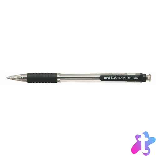 Golyóstoll, 0,4 mm, nyomógombos, UNI "SN-101 Laknock Fine", fekete