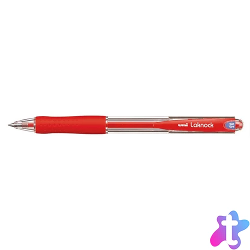 Golyóstoll, 0,3 mm, nyomógombos, UNI "SN-100 Laknock", piros