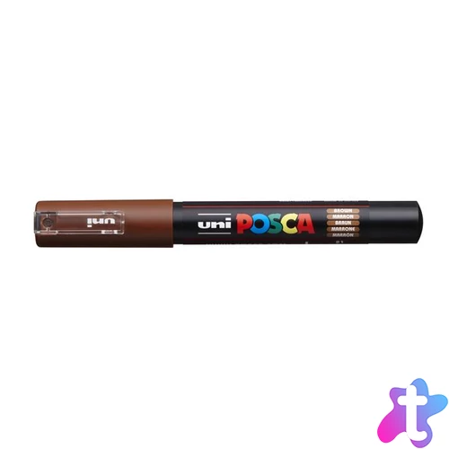 Dekormarker, 0,7-1,0 mm, UNI "Posca PC-1M", barna