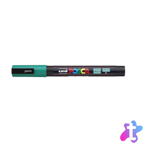 Dekormarker, 0,9-1,3 mm, UNI "Posca PC-3M", smaragdzöld