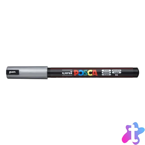 Dekormarker, 0,7 mm, UNI "Posca PC-1MR", ezüst