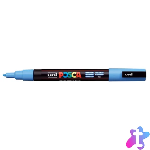 Dekormarker, 0,9-1,3 mm, UNI "Posca PC-3M", égszínkék