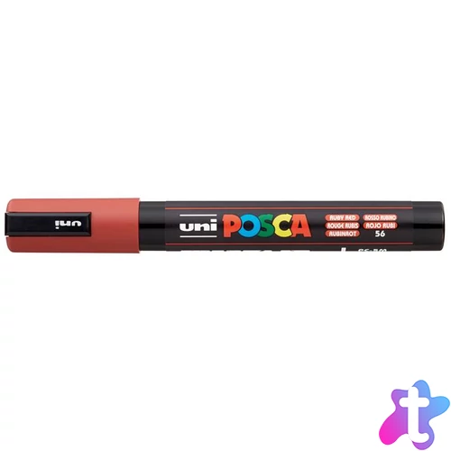 Dekormarker, 1,8-2,5 mm, UNI "Posca PC-5M", rubin vörös