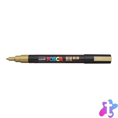 Dekormarker, 0,9-1,3 mm, UNI "Posca PC-3M", arany