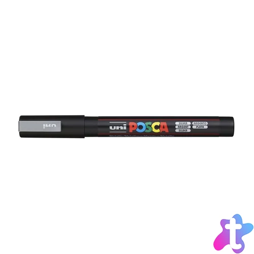 Dekormarker, 0,9-1,3 mm, UNI "Posca PC-3M", ezüst
