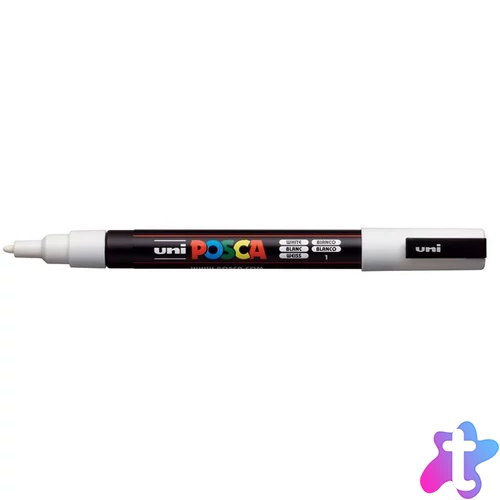 Dekormarker, 0,9-1,3 mm, UNI "Posca PC-3M", fehér