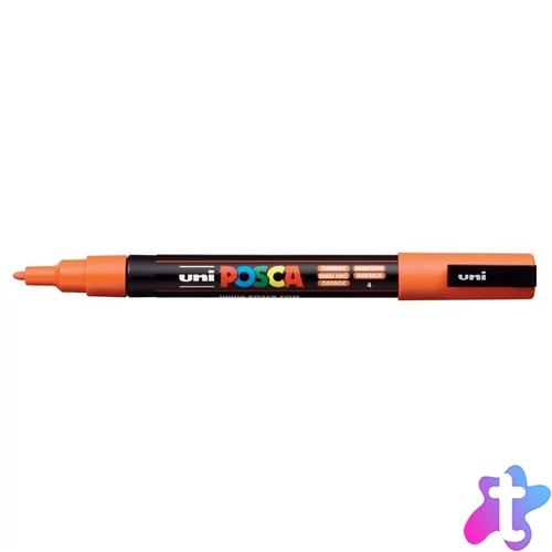 Dekormarker, 0,9-1,3 mm, UNI "Posca PC-3M", narancssárga