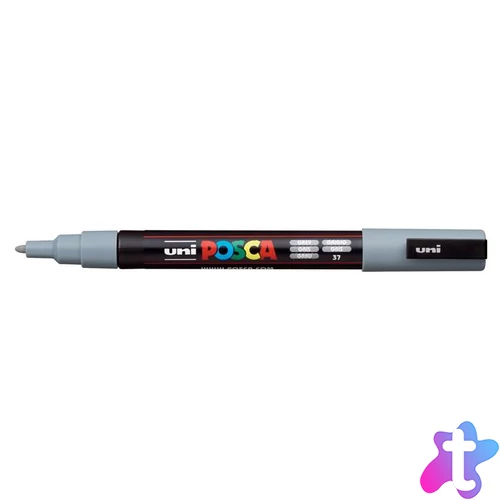Dekormarker, 0,9-1,3 mm, UNI "Posca PC-3M", szürke