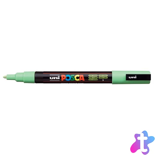 Dekormarker, 0,9-1,3 mm, UNI "Posca PC-3M", világoszöld