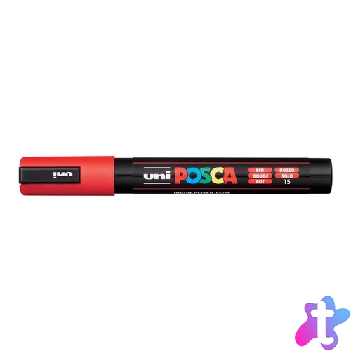 Dekormarker, 1,8-2,5 mm, UNI "Posca PC-5M", piros