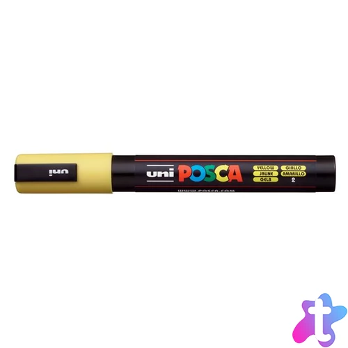 Dekormarker, 1,8-2,5 mm, UNI "Posca PC-5M", sárga