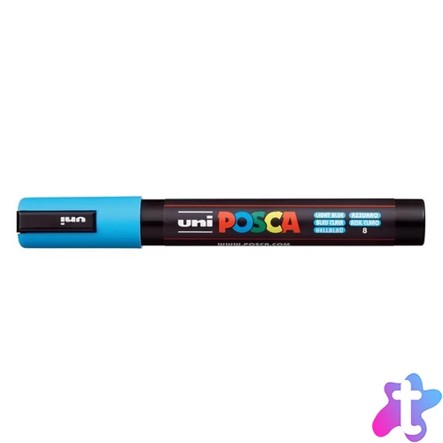 Dekormarker, 1,8-2,5 mm, UNI "Posca PC-5M", világoskék