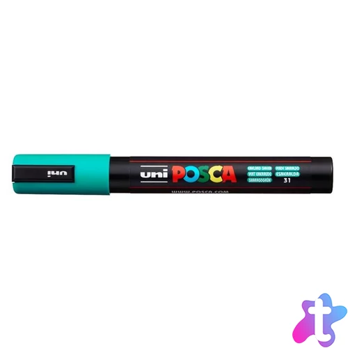 Dekormarker, 1,8-2,5 mm, UNI "Posca PC-5M", smaragdzöld