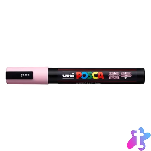 Dekormarker, 1,8-2,5 mm, UNI "Posca PC-5M", világos rózsaszín