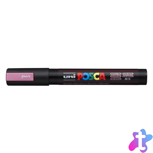 Dekormarker, 1,8-2,5 mm, UNI "Posca PC-5M", metálrózsaszín