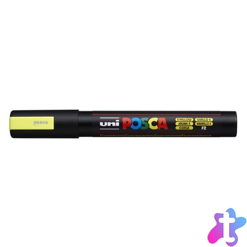 Dekormarker, 1,8-2,5 mm, UNI "Posca PC-5M", fluor sárga