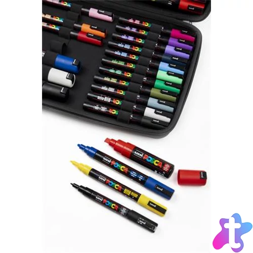 Dekormarker készlet, táskában, UNI "Posca", 40 darabos