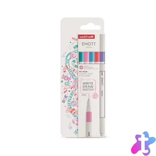 Tűfilc készlet, 0,4 mm, UNI "Emott Candy Pop", 5 különböző szín