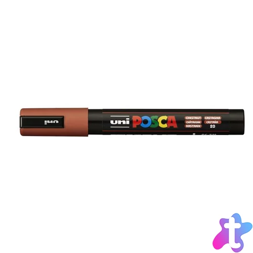 Dekormarker, 1,8-2,5 mm, UNI "Posca PC-5M", gesztenyebarna