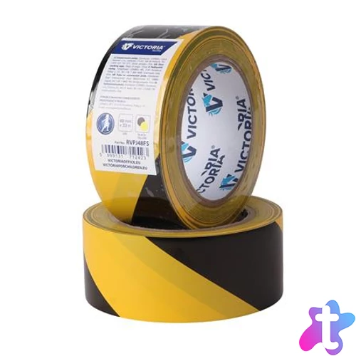 Padlójelölő szalag, 48 mm x 33 m, VICTORIA FACILITY, fekete-sárga