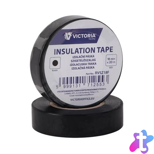 Szigetelőszalag, 18 mm x 20 m, VICTORIA FACILITY, fekete