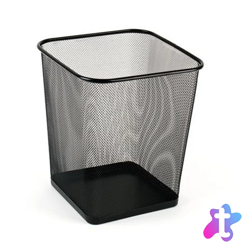 Papírkosár, fémhálós, szögletes, VICTORIA OFFICE, fekete