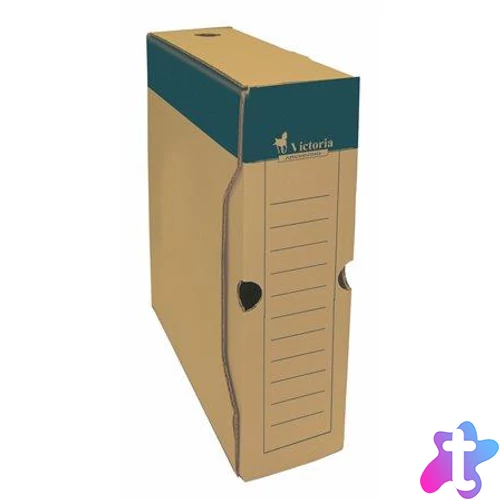 Archiválódoboz, A4, 80 mm, karton, VICTORIA OFFICE, natúr