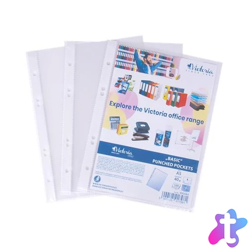 Genotherm, lefűzhető, A5, 40 mikron, víztiszta, VICTORIA OFFICE