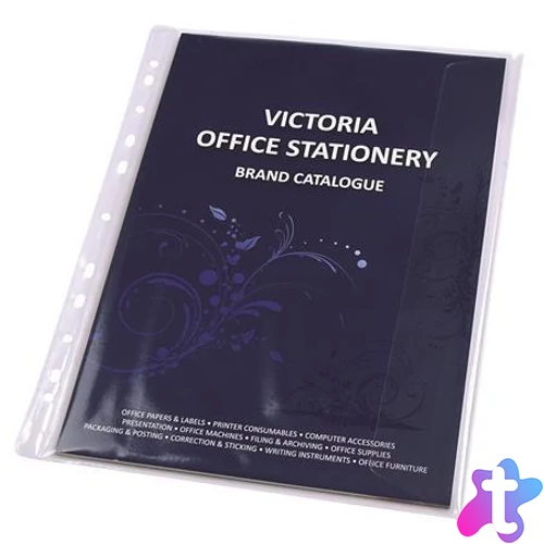 Genotherm, lefűzhető, oldalán hajtófüllel, A4, 150 mikron, víztiszta, VICTORIA OFFICE