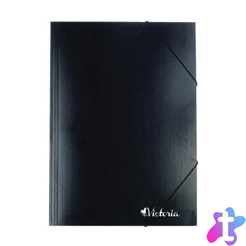 Gumis mappa, karton, A4, VICTORIA OFFICE, fekete