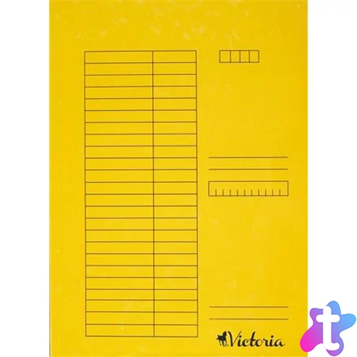 Pólyás dosszié, karton, A4, VICTORIA OFFICE, sárga
