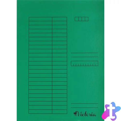 Pólyás dosszié, karton, A4, VICTORIA OFFICE, zöld