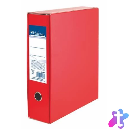 Tokos iratrendező, 75 mm, A4, karton, VICTORIA OFFICE, piros