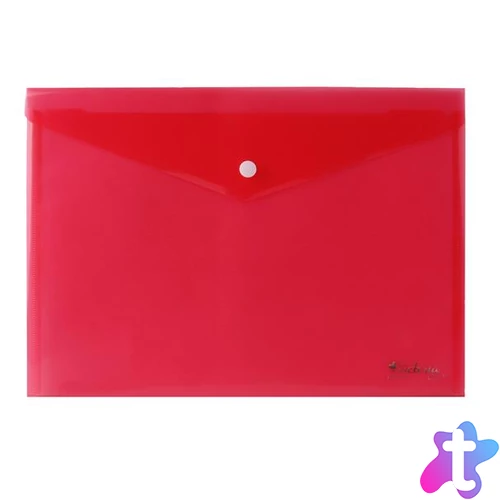 Irattartó tasak, A4, PP, patentos, VICTORIA OFFICE, piros