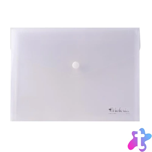 Irattartó tasak, A5, PP, patentos, VICTORIA OFFICE, áttetsző